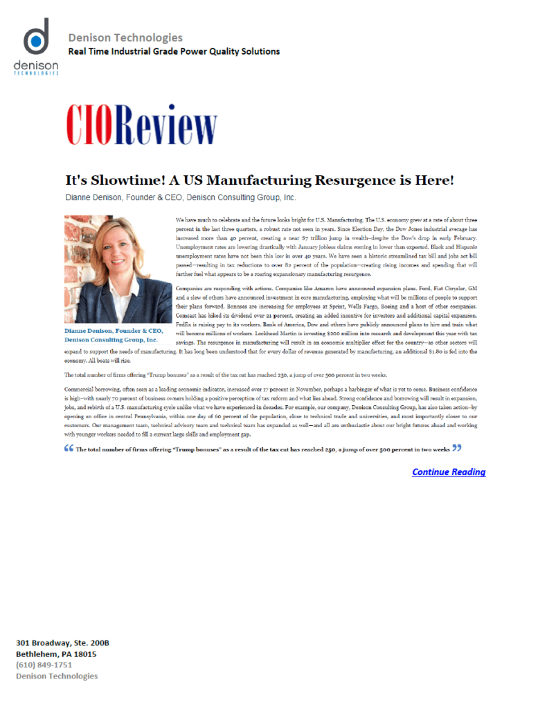 CIO Review article featuring Dianne Denison